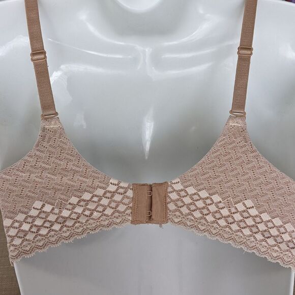 WONDERBRA Lace Nude Beige Color Bra Wire Slightly Padded 34C C018 - Picture 6 of 10